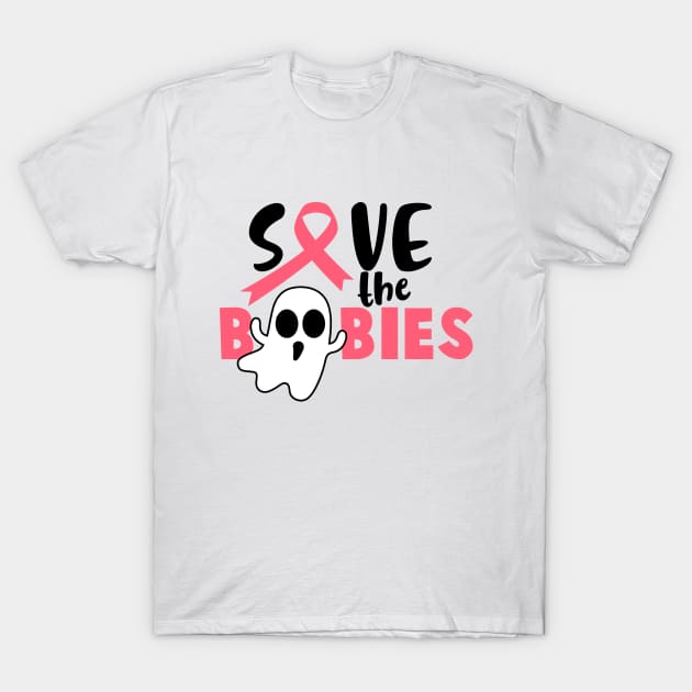 Save The Boobies Breast Cancer Awareness Pink October T-Shirt by stuffbyjlim